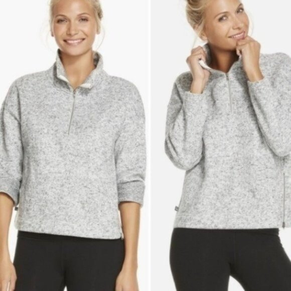 Fabletics Alpine Grey Athletic Pullover 1/4 Zip, X Small - Picture 1 of 10
